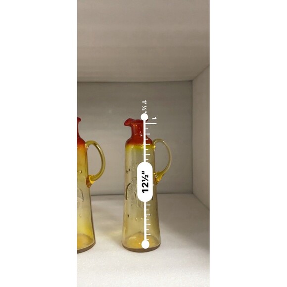 Kanawha Amberina Embossed Eagle & Stars Bottle Vase # 191 Vintage Glass 12.5" 2 - Picture 7 of 7